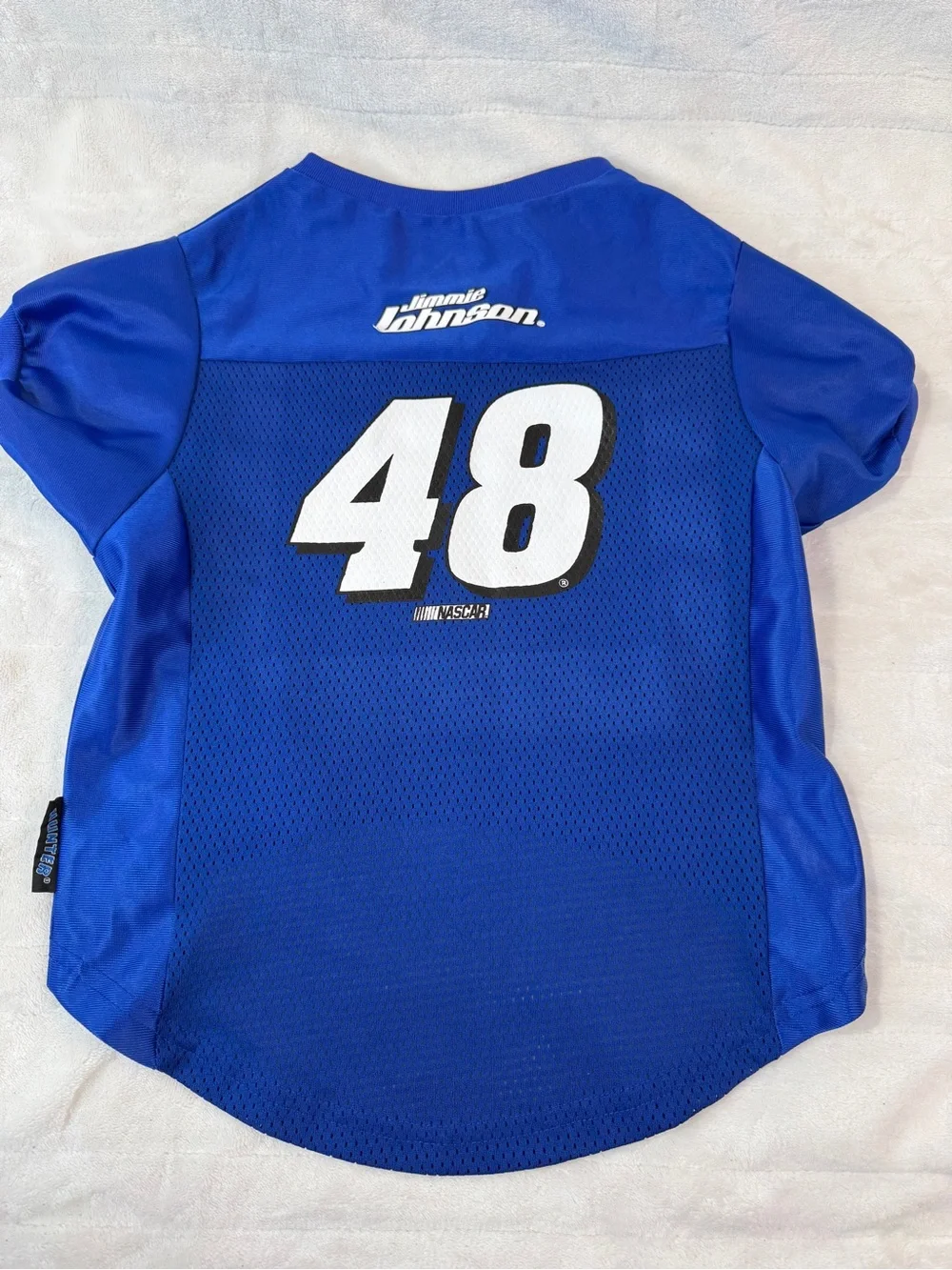 3 used (machine washed) Dog outfits size lg & med Nascar #48, Cowboys, Retreiver